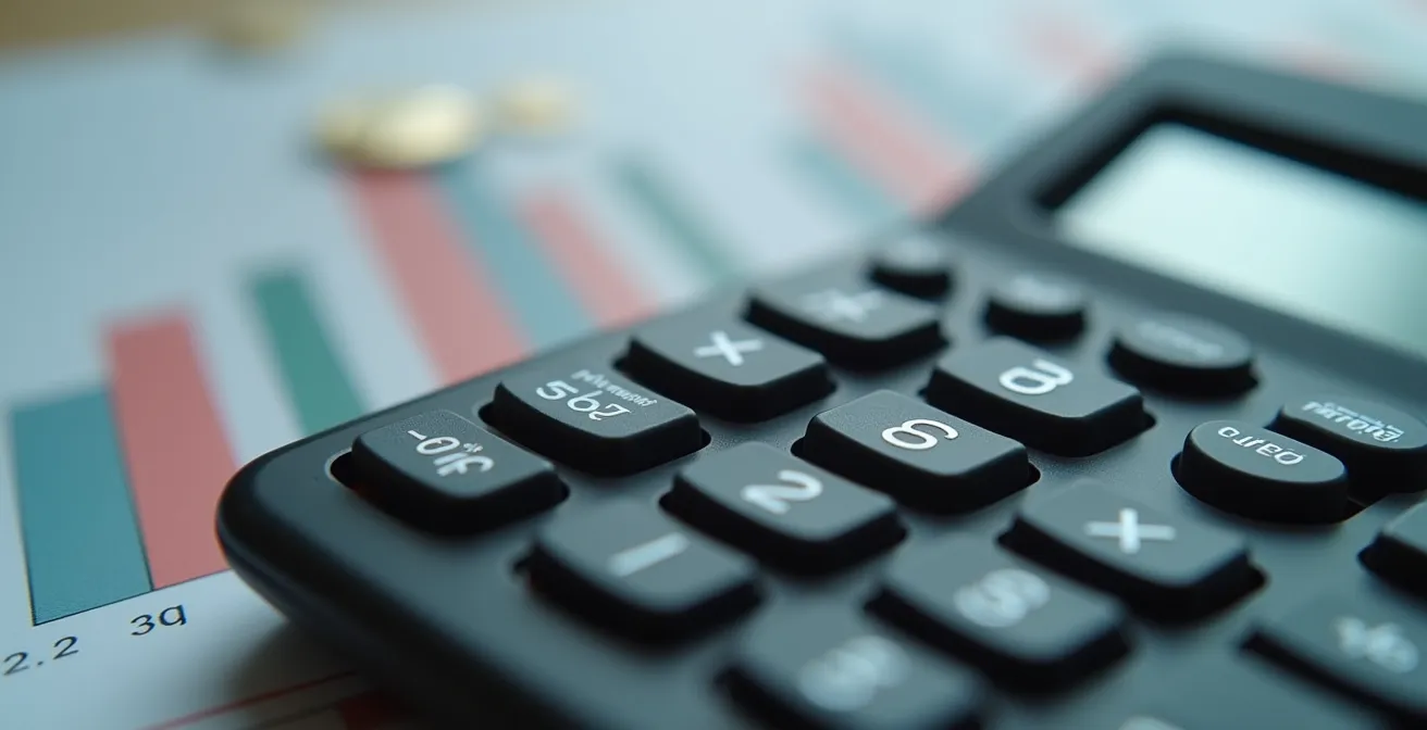 Calculatrice et graphiques comparatifs des frais de courtage PEA sur bureau moderne